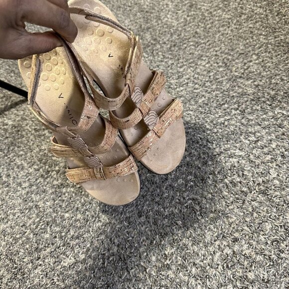 Vionic Women's Amber Backstrap Sandals w/Arch Support Gold Cork US 9 - Picture 7 of 9